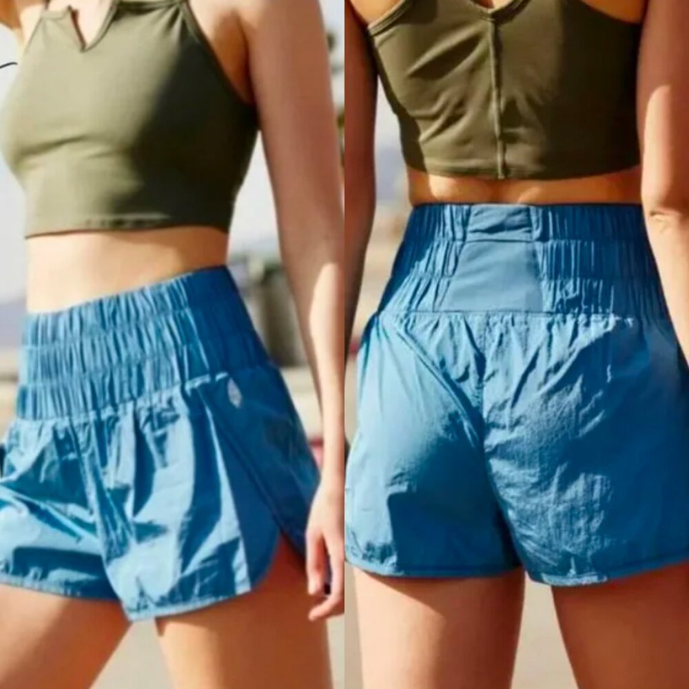 FREE PEOPLE The Way Home Shorts Medium Active Blue Coastline